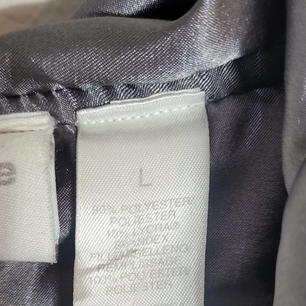 Vintage Liz Claiborne Women Velvet Coat Size L Snap Button Pockets Hood Gray